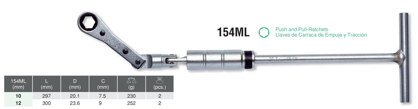 Push and Pull-Ratchets 154ML Chart