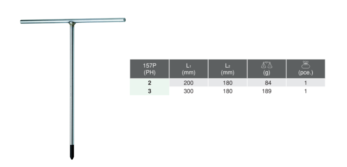For Philips Screws T-Type Wrench 157P Chart
