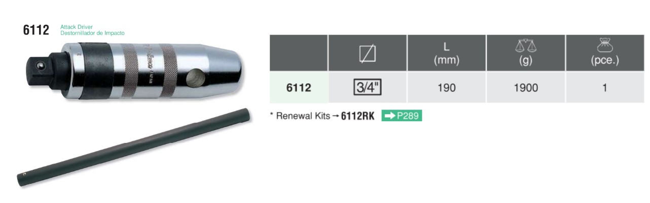 3/4" Attack Driver 6112 Chart