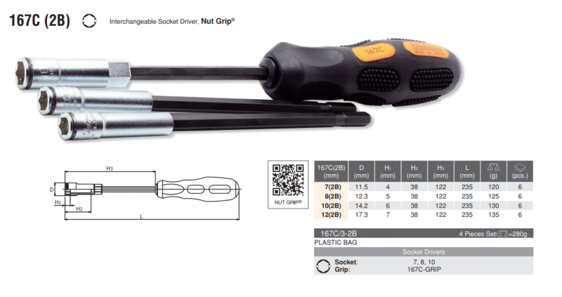 INTERCHANGEABLE SOCKET DRIVER 167C-8(2B) - Koken India