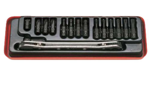 15 Pieces Bit Set Ratcheting Ring Wrench 1202